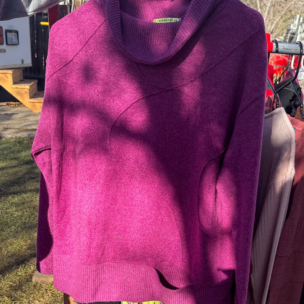 Stylish Purple Cowl Neck Sweater